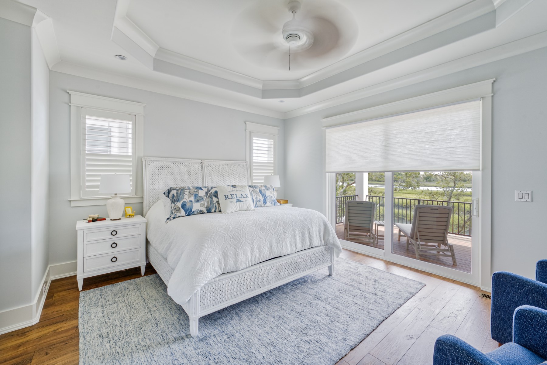 Master bedroom shutters, coastal install