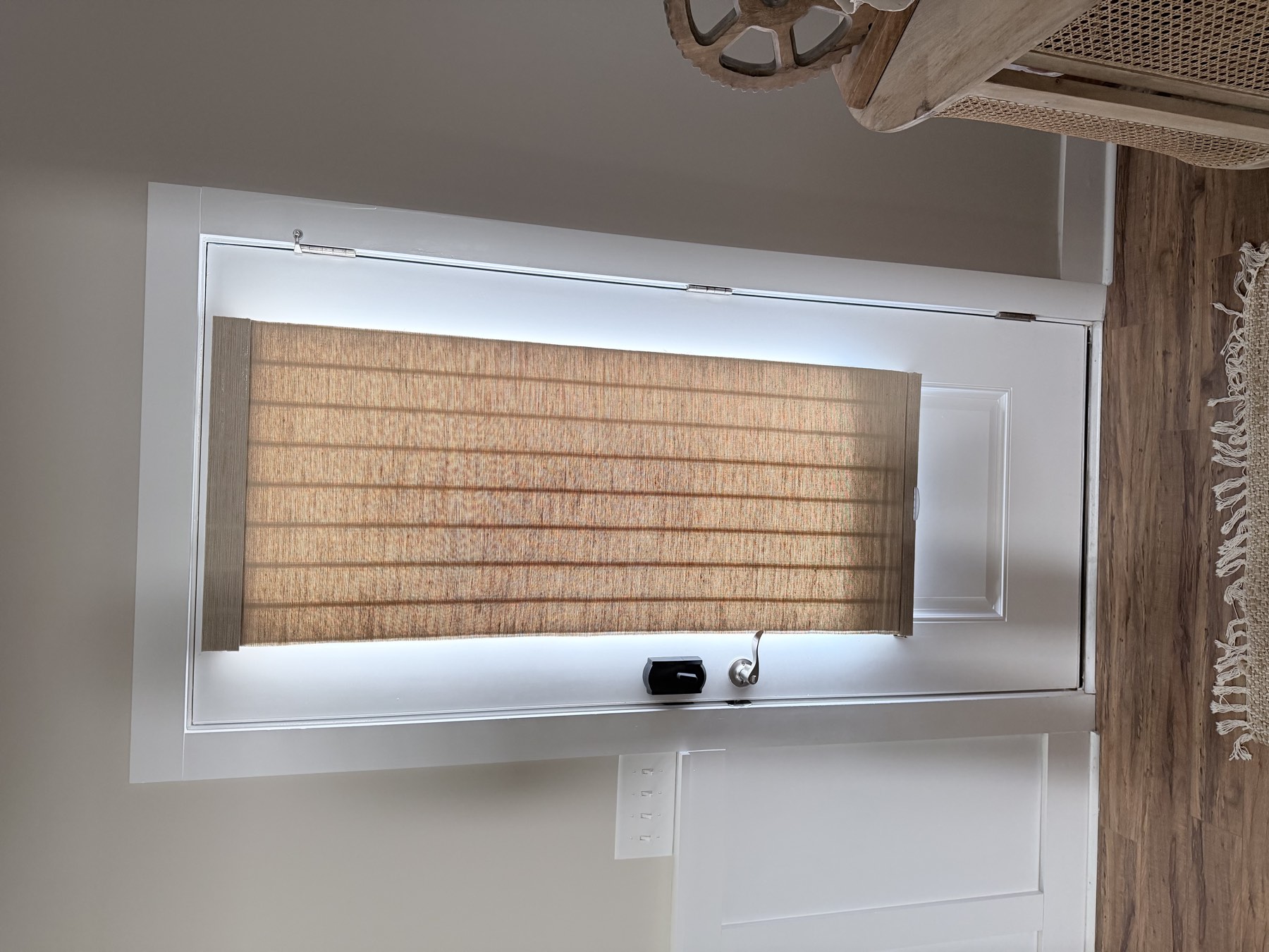 Woven wood shades in a North Myrtle Beach living room