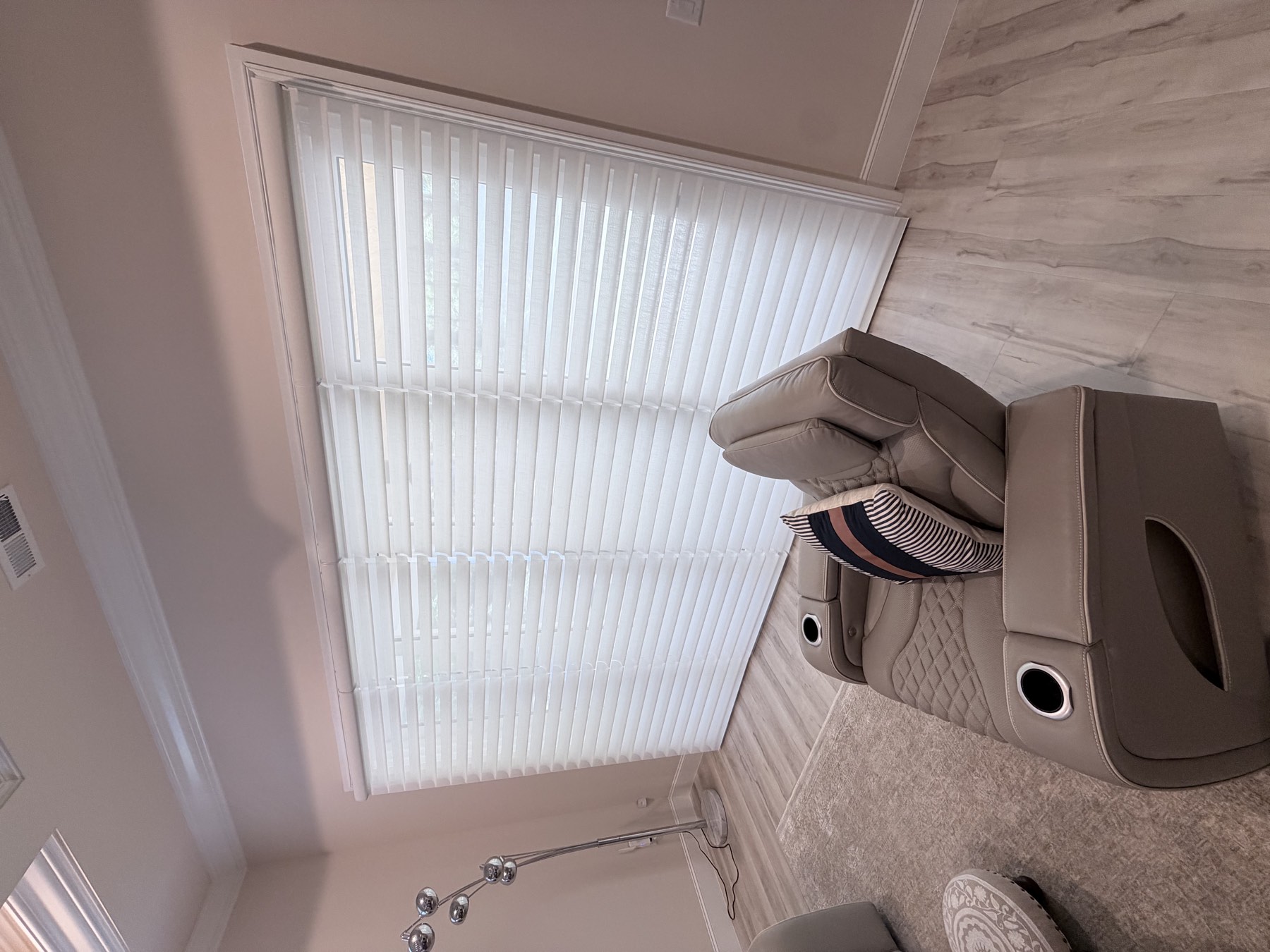 Pirouette shades on a sliding glass door, Tidewater